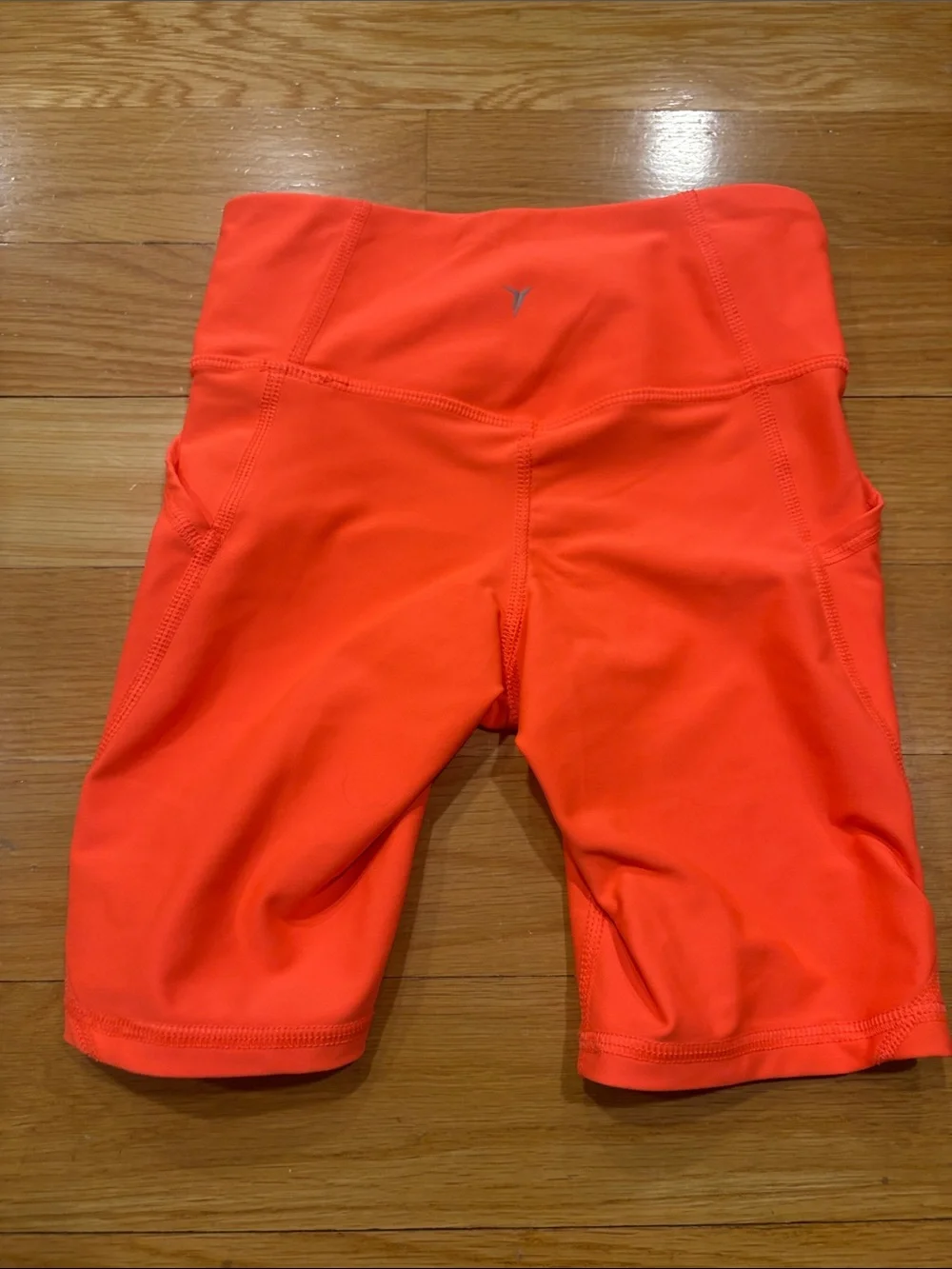 Old Navy High-Rise Bike Shorts in Neon Orange